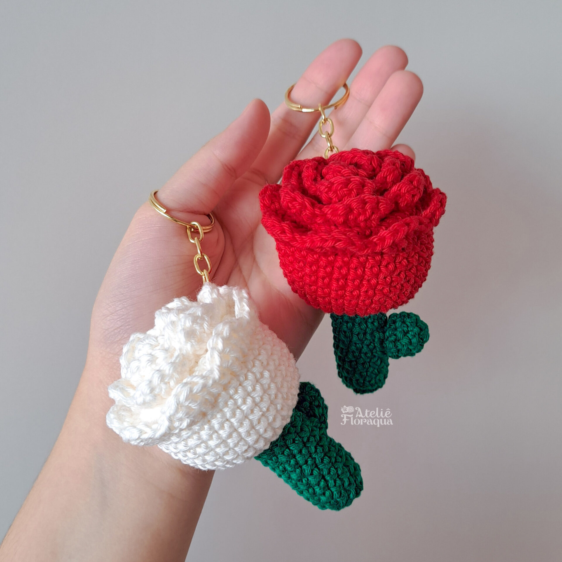 PDF - Chaveiro Mini Rosa (Arquivo Digital)